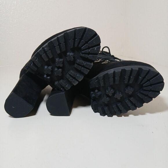 Liliana Black 5 inch lace up ankle boots Womens Size 6 Faux Suede #A5 - Picture 5 of 8